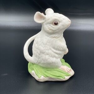 Boehm White Mouse 400-89 Vintage Porcelain Edward Marshall Made In USA Retired